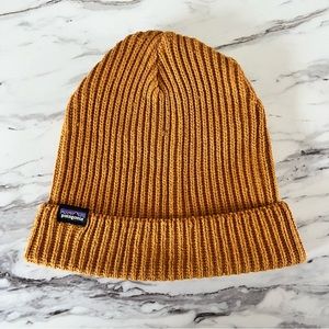 Patagonia Fishermans Rolled Knit Beanie Hat OS Gold  Unisex